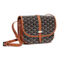 Goyard Belvedere Black Tan PM Messenger Bag