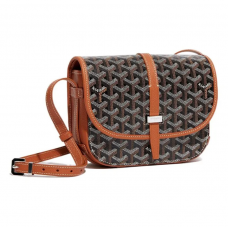 Goyard Belvedere Black Tan PM Messenger Bag