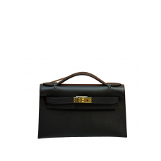 Hermes Mini Kelly Pochette 22cm Black Epsom Leather