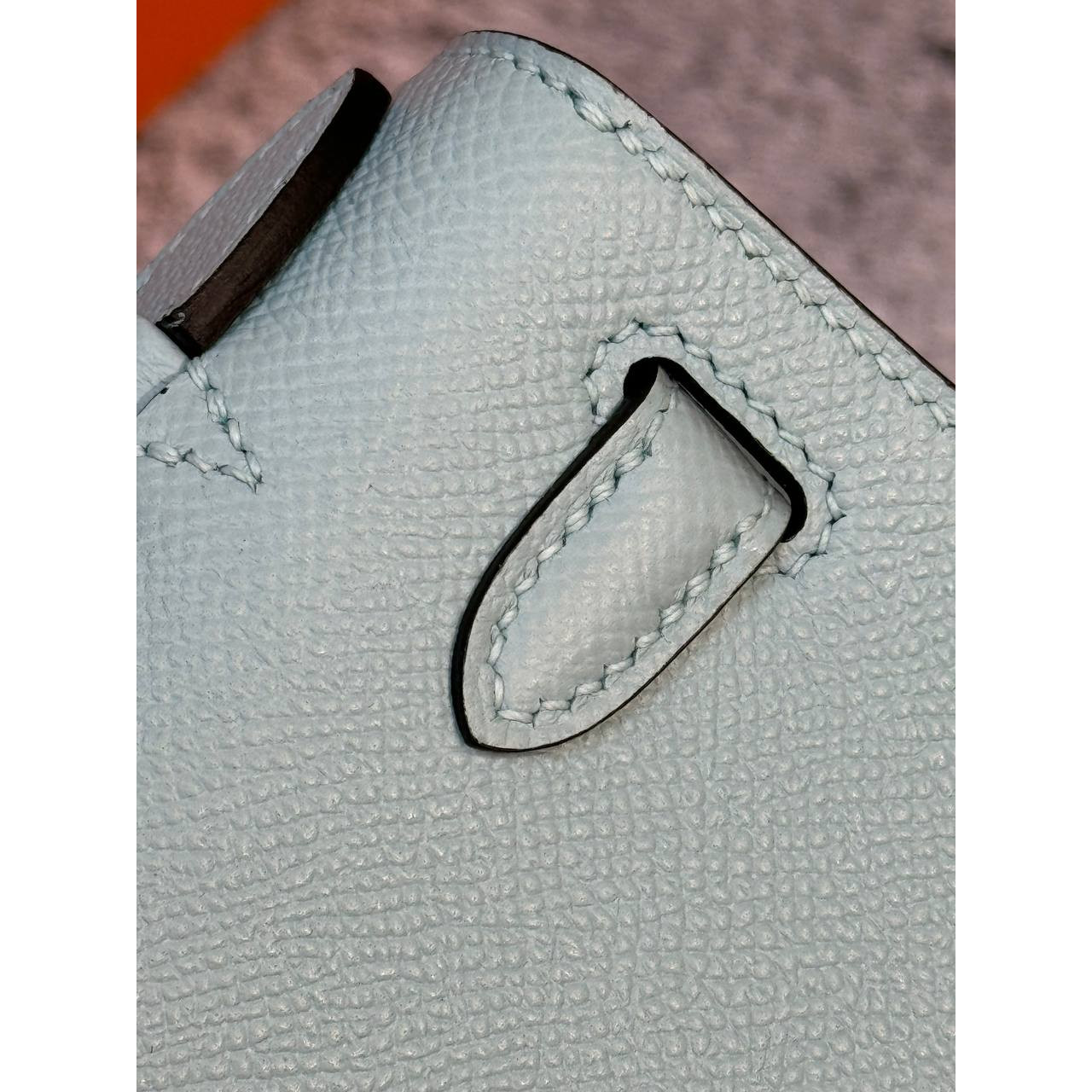 Hermes Mini Kelly Pochette 22cm Blue Epsom Leather 