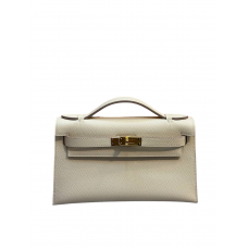 Hermes Mini Kelly Pochette 22cm Craie Epsom Leather 