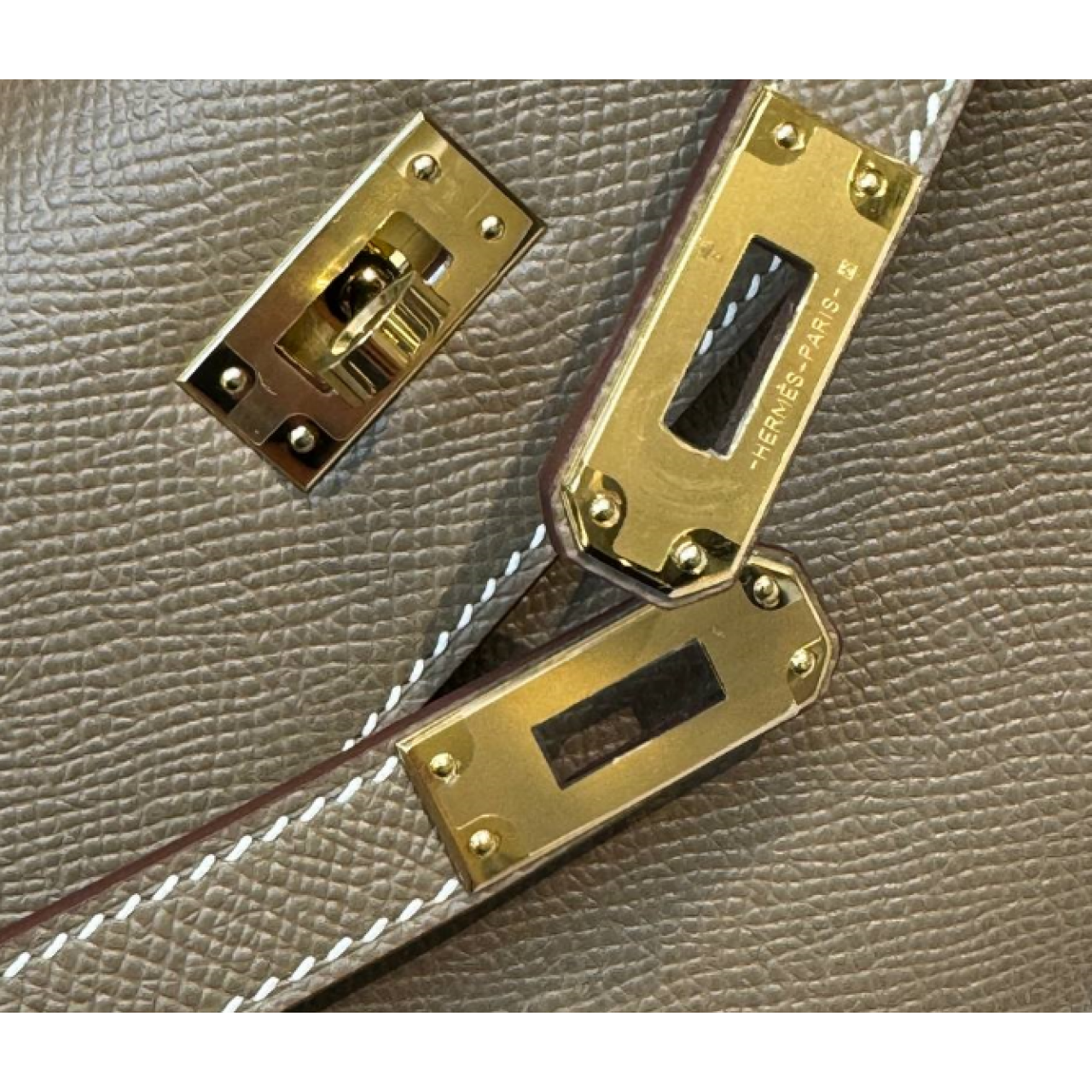Hermes Mini Kelly Pochette 22cm Etoupe Grey Epsom
