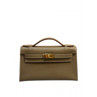 Hermes Mini Kelly Pochette 22cm Etoupe Grey Epsom