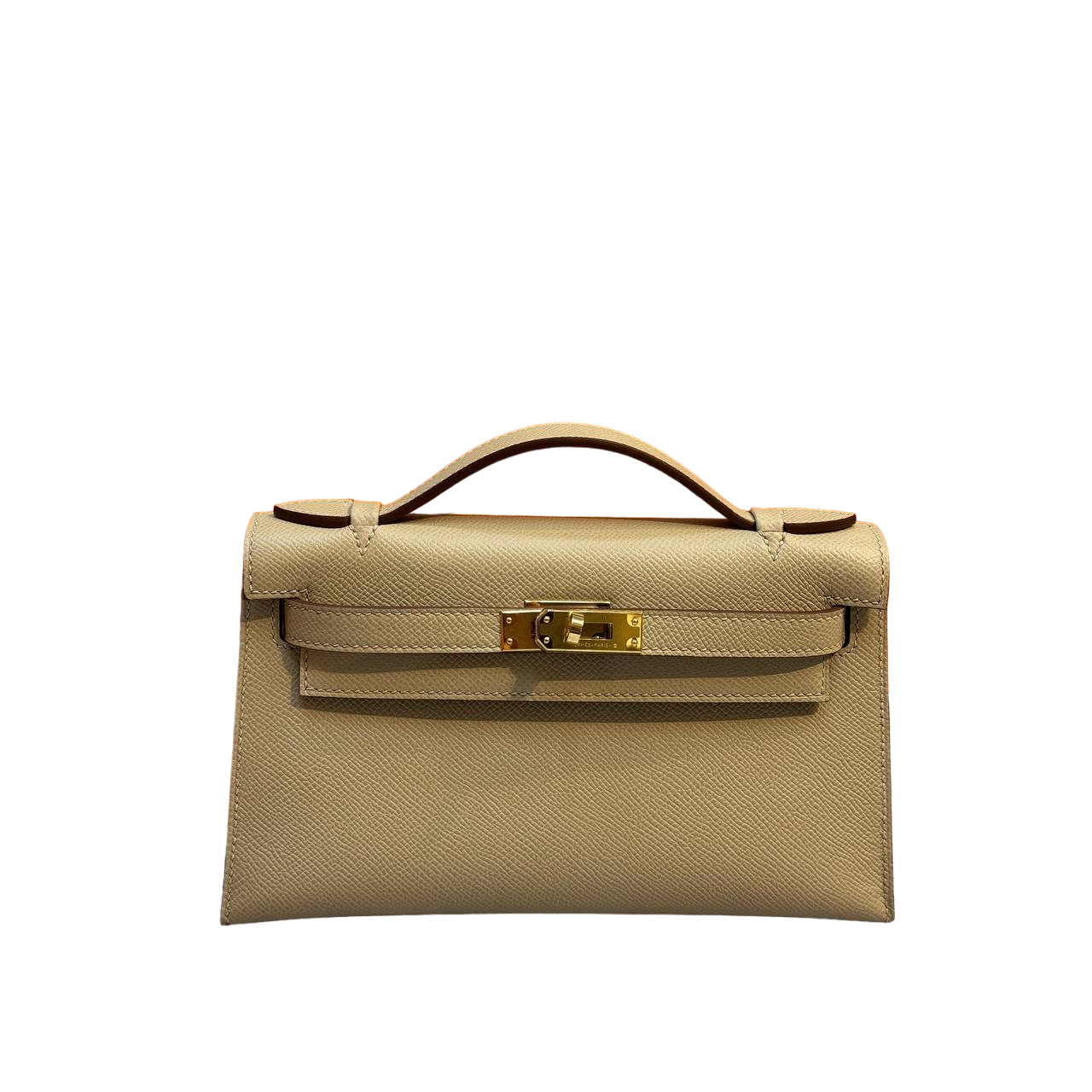 Hermes Mini Kelly Pochette 22cm Gray Epsom Leather 