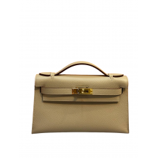 Hermes Mini Kelly Pochette 22cm Gray Epsom Leather 