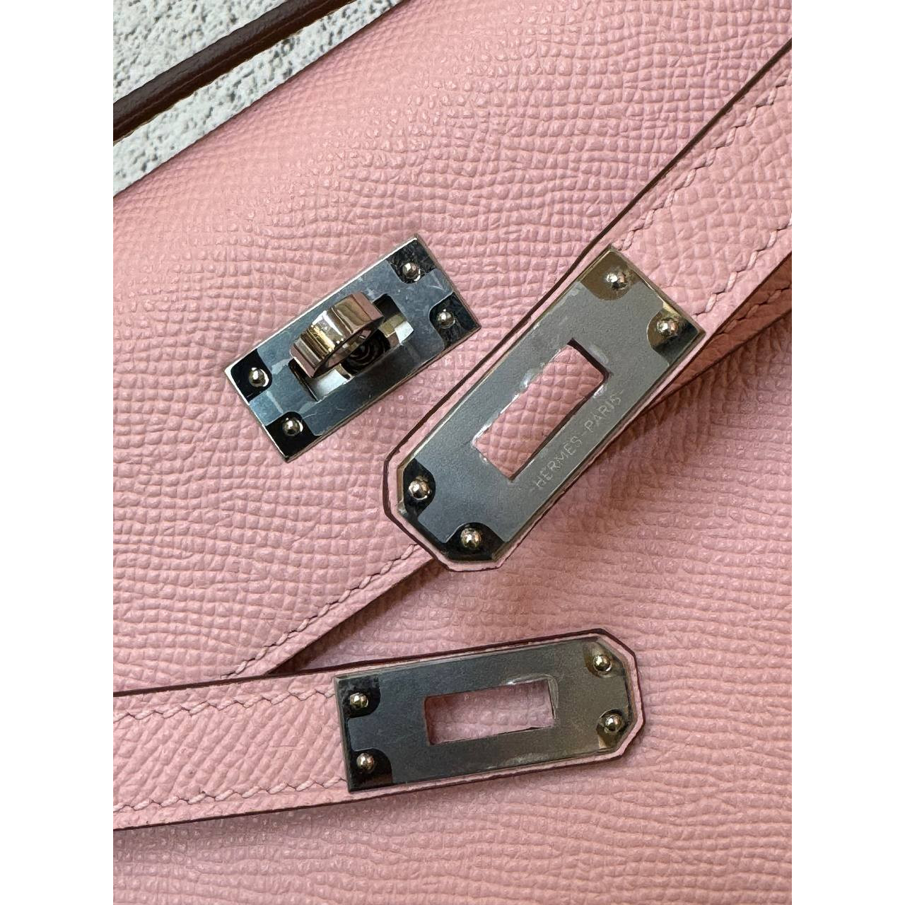 Hermes Mini Kelly Pochette 22cm Mauve Sylvestre Epsom 