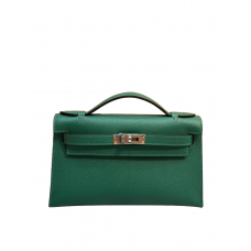 Hermes Mini Kelly Pochette 22cm Vert Vertigo Epsom Leather
