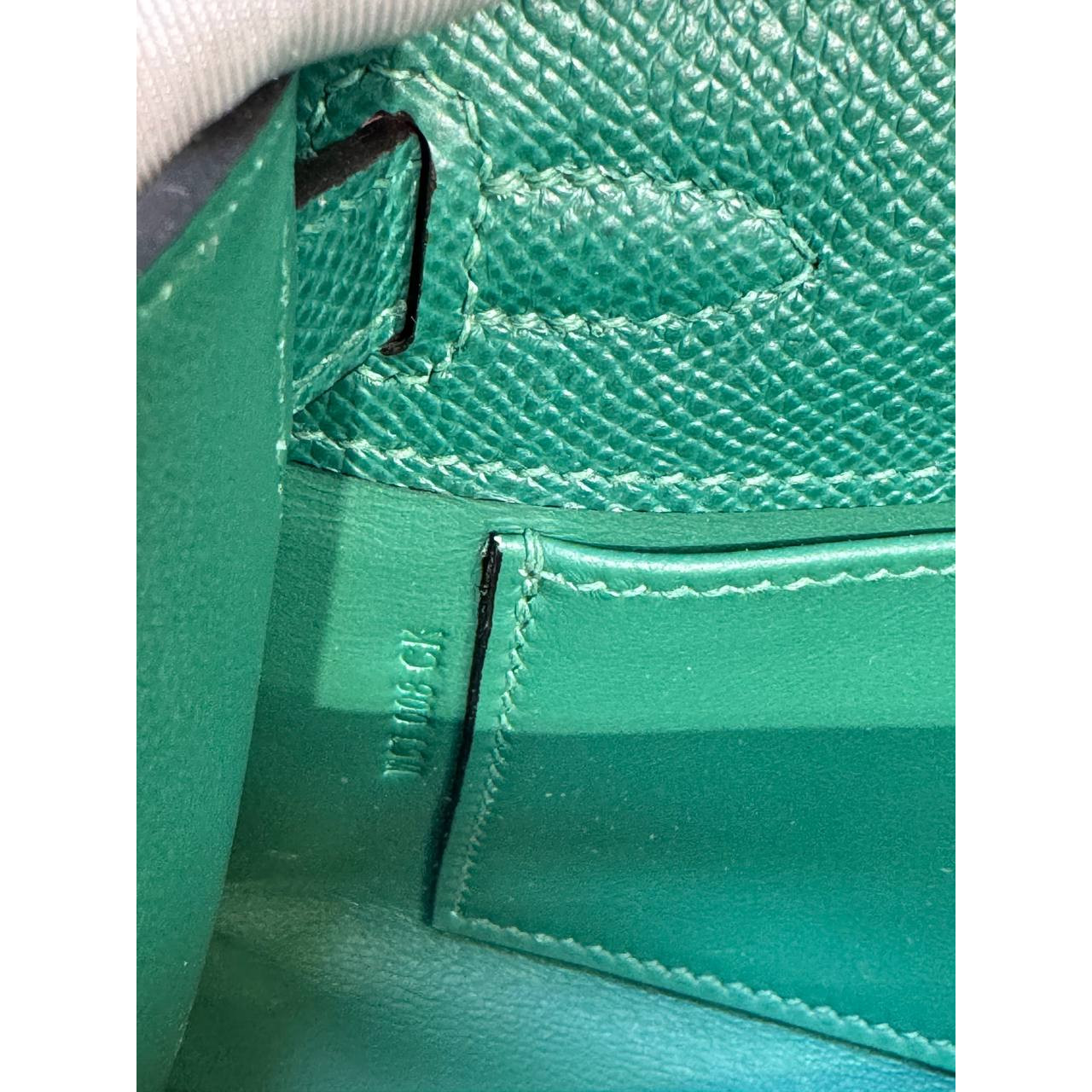 Hermes Mini Kelly Pochette 22cm Vert Vertigo Epsom Leather