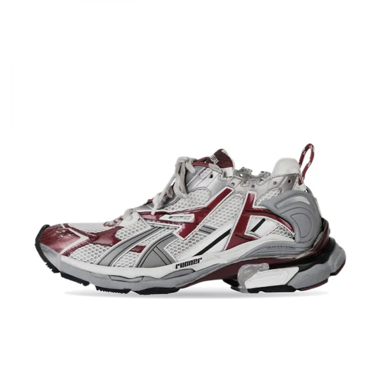 Кроссовки Balenciaga Runner Sneakers White Burgundy 677402 W3RB3 9069