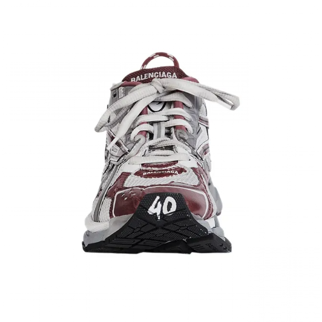 Кроссовки Balenciaga Runner Sneakers White Burgundy 677402 W3RB3 9069