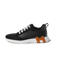 Hermes Bouncing Lifestyle Black Leather Low-Top