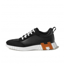 Hermes Bouncing Lifestyle Black Leather Low-Top