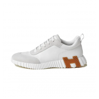 Hermes Bouncing Lifestyle White Brown Leather