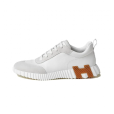 Hermes Bouncing Lifestyle White Brown Leather