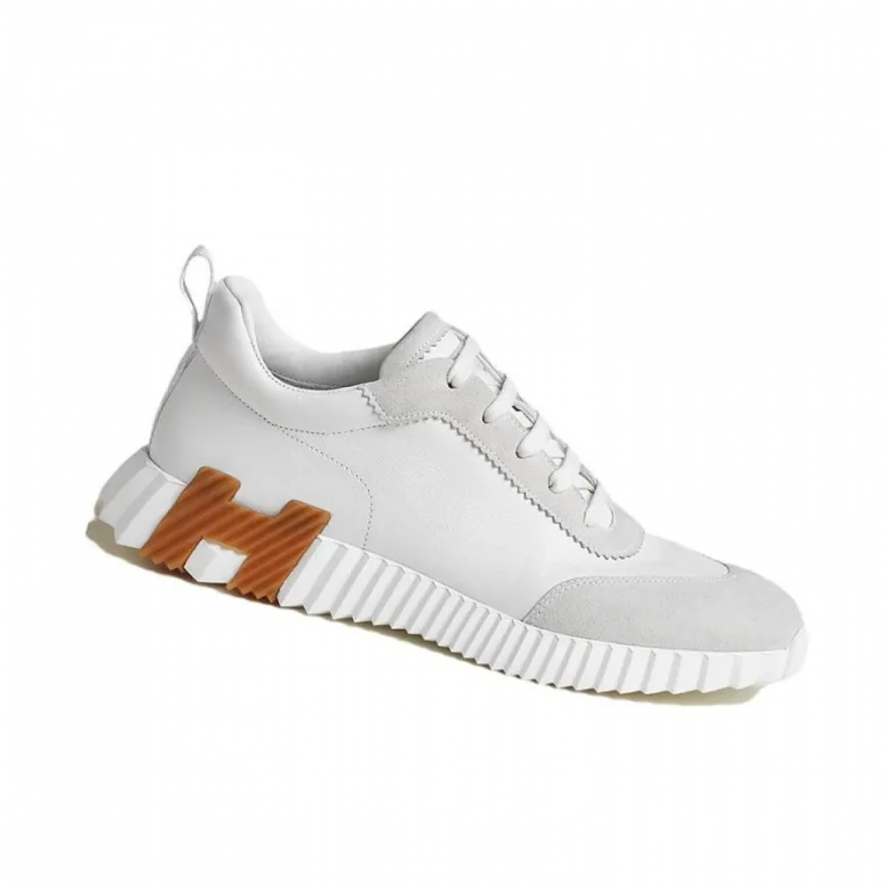 Кроссовки Hermes Bouncing Lifestyle White Brown Leather H221898Z-HI4