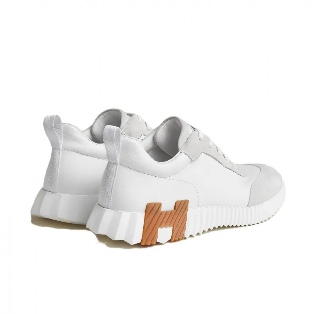 Кроссовки Hermes Bouncing Lifestyle White Brown Leather H221898Z-HI4