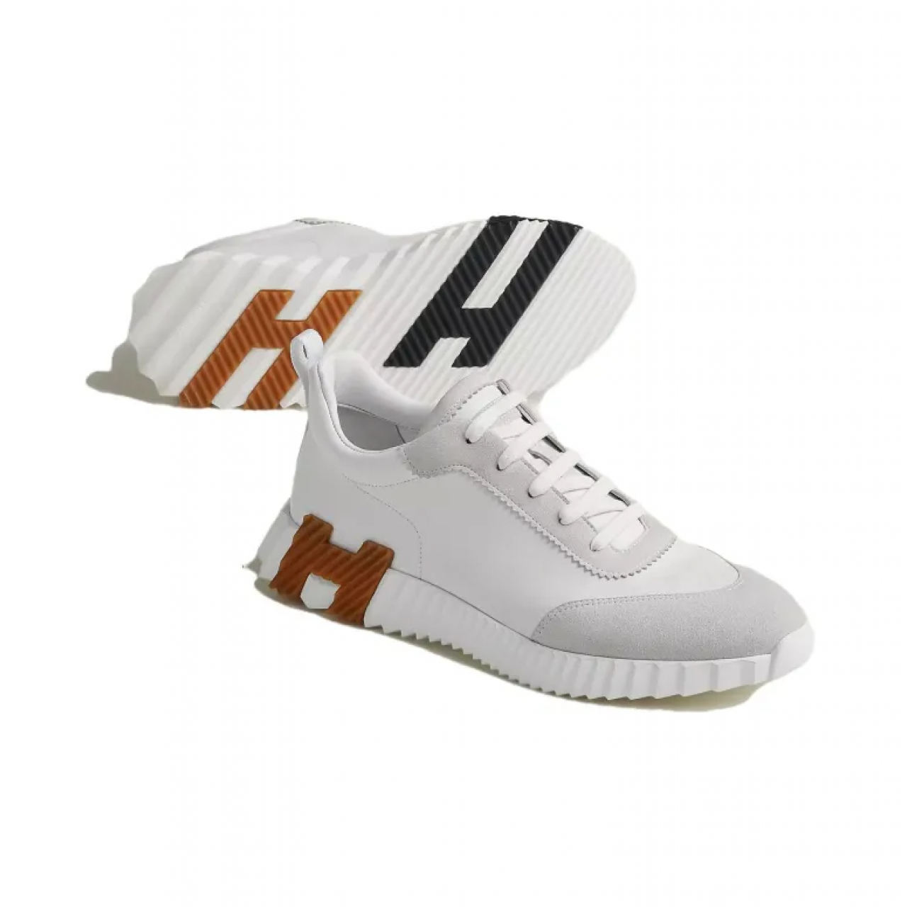Кроссовки Hermes Bouncing Lifestyle White Brown Leather H221898Z-HI4