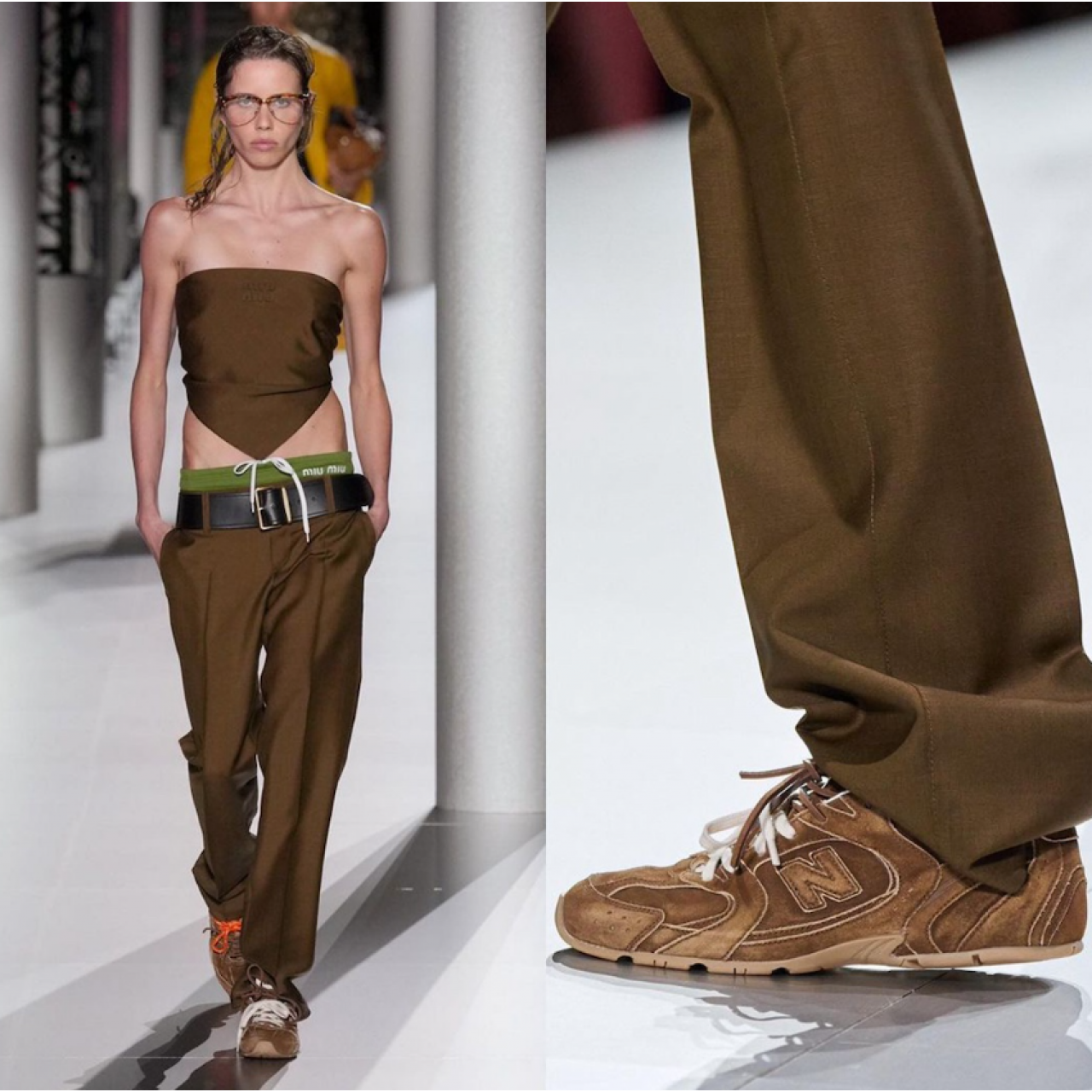 Кроссовки Miu Miu x New Balance 530 Brown коричневые