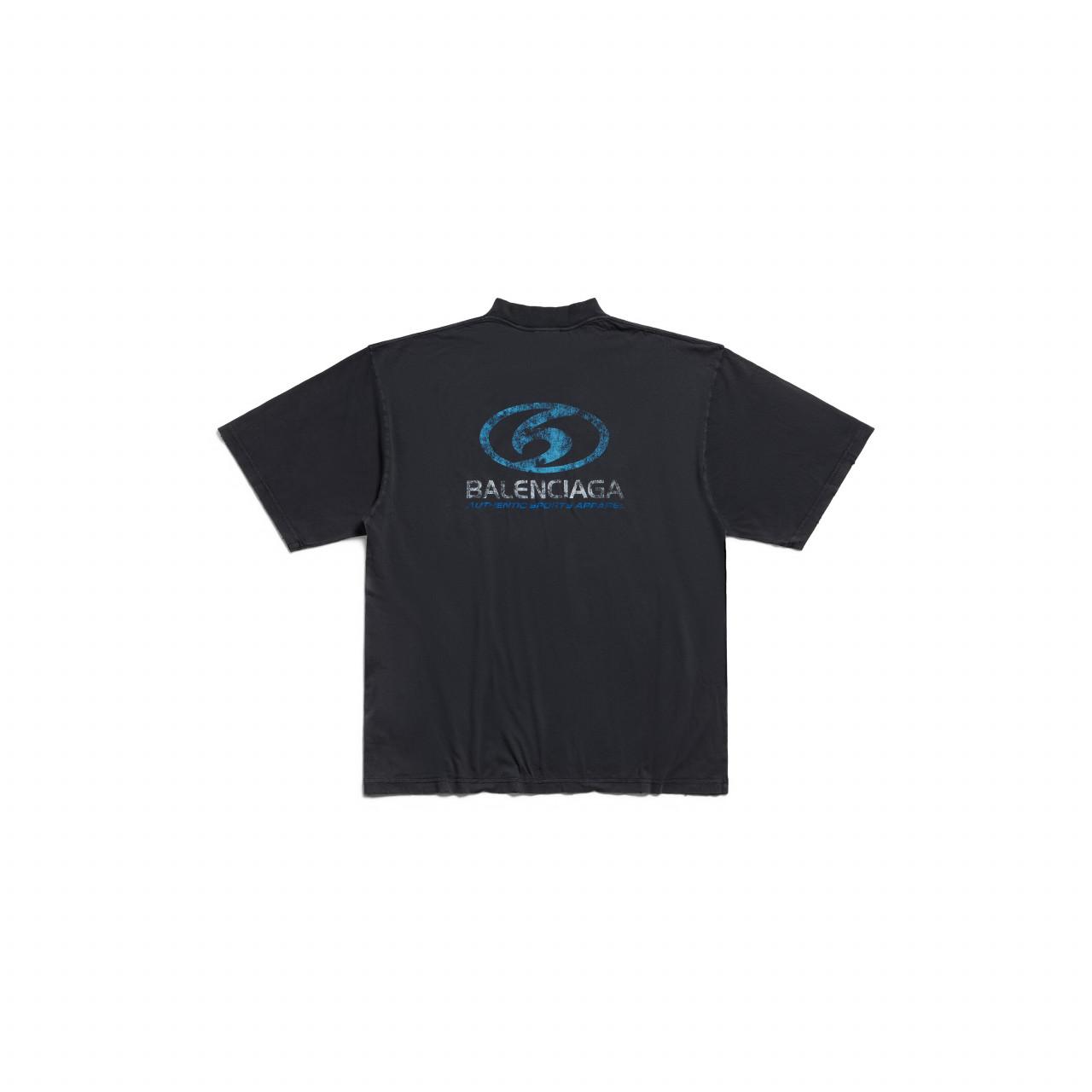 Футболка Balenciaga Surfer T-Shirt Medium Fit in black and blue 764235TPVM31412 