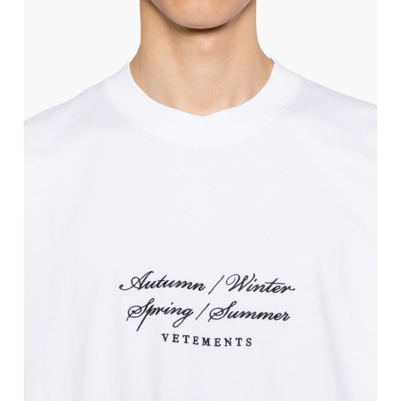Футболка VETEMENTS Embroidered Logo T-shirt White UE64TR720W