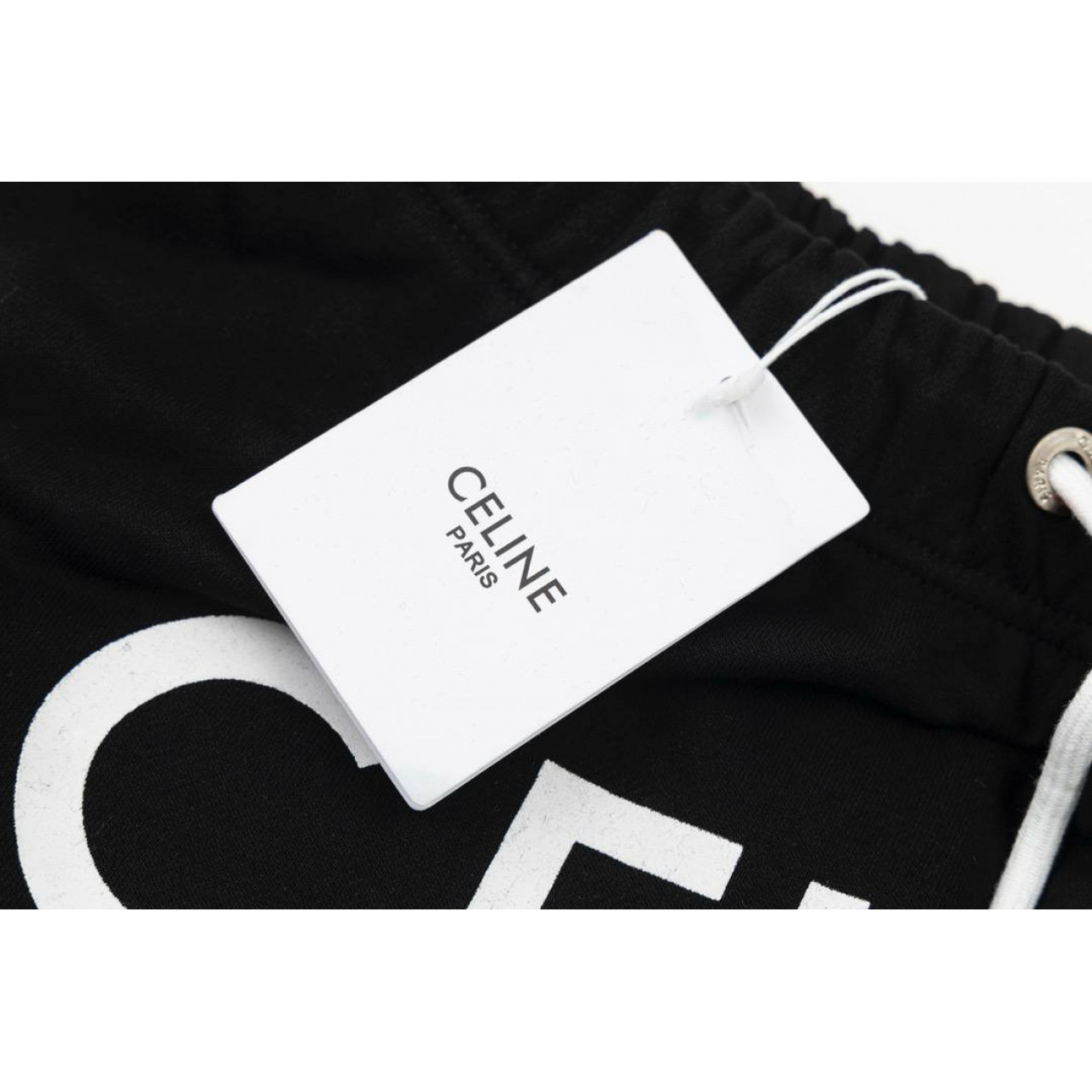 Купить Шорты Celine Logo хлопковые Black