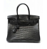 Hermès Birkin 30 Matte Alligator черная