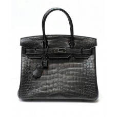 Hermès Birkin 30 Matte Alligator черная