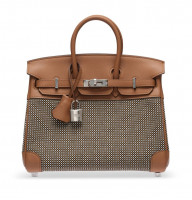 Hermes Birkin 25 Mauve Quadrille Brown