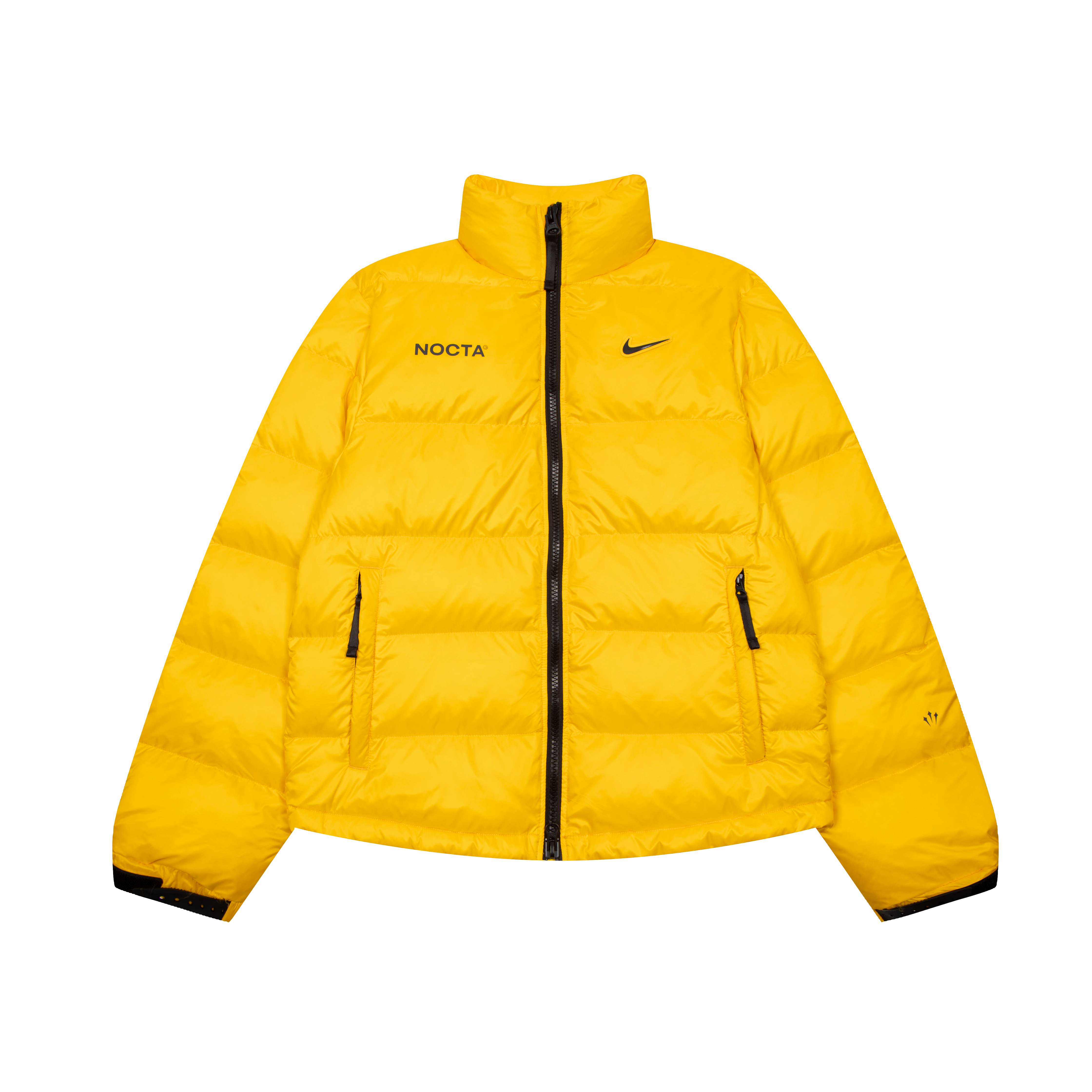nike yellow plaid puffer jacket